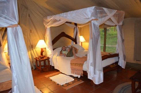 My favorite place we stayed.  Serena tented lodge on the Serengeti, complete with armed guards that would walk you to your room at night to protect you from any big game that might be out at night hunting!