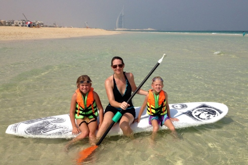 Paddle boarding in the Arabian Sea!