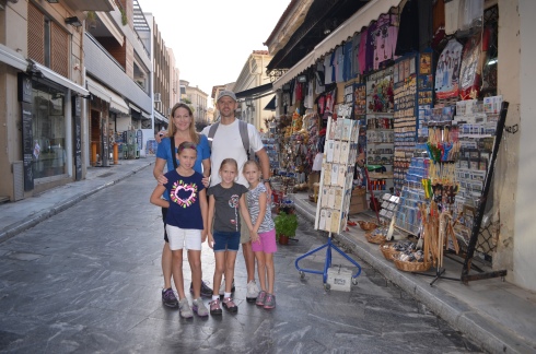 In Plaka, the charming shopping area on our way walking to The Acropolis.