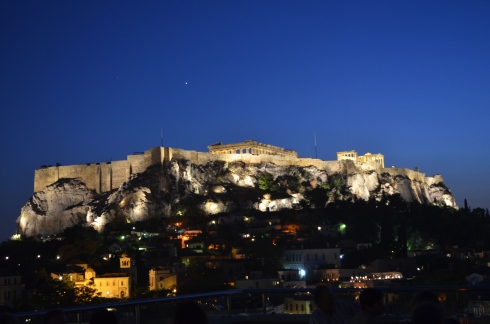 Can't get enough photos of the Acropolis lit up at night.