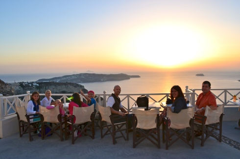 Amazing sunsets - visiting a local winery in Santorini.