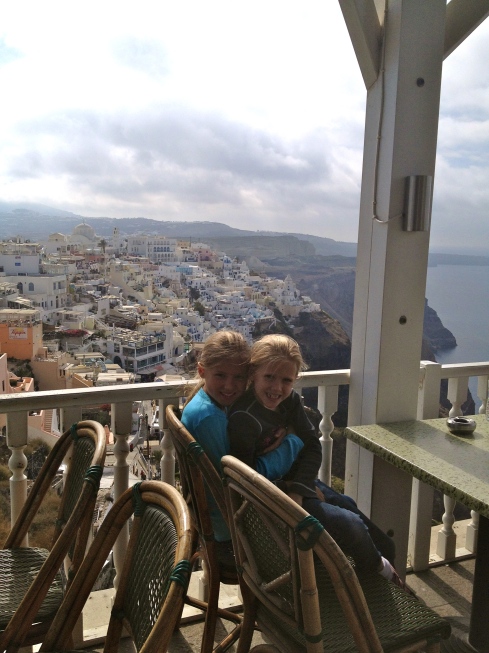 In Fira, another town after the donkey ride.