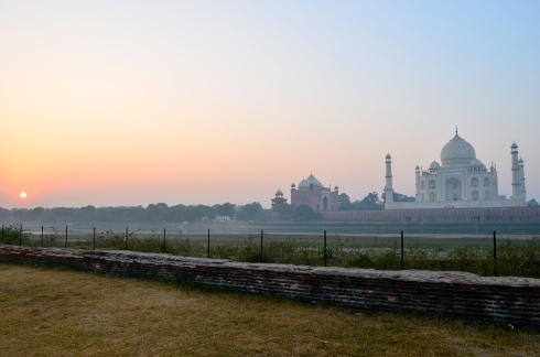 Watching the sun rise over the Taj Mahal the next morning. 