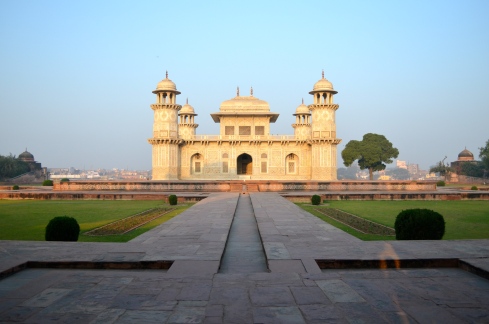 Did you know there is a Baby Taj Mahal?  Built before the actual Taj Mahal by Emperor Jahangir, who was the rebellious Mughal emperor before Shah Jahan (Taj Mahal), and son of Emperor Akbar.   He built it for his wife too.   Talk about "keeping up with Jones!"